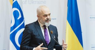 Kryeministri i Shqipërisë, Edi Rama, po qëndron në Kiev të Ukrainës, në cilësinë e kryetarit të OSBE-së