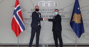 Ministri Mehaj priti në vizitë ambasadorin e Mbretërisë së Norvegjisë në Kosovë, Jens Erik Grondahl