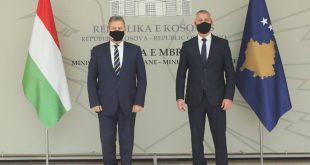 Ministri, Anton Quni priti në vizitë ambasadorin e Hungarisë në Kosovë, Józhef Bencze