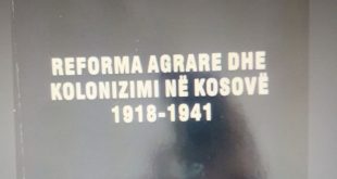 Del nga shtypi libri “Reforma agrare dhe kolonizimi në Kosovë 1981 – 1941”, i autorit Florim Isufi