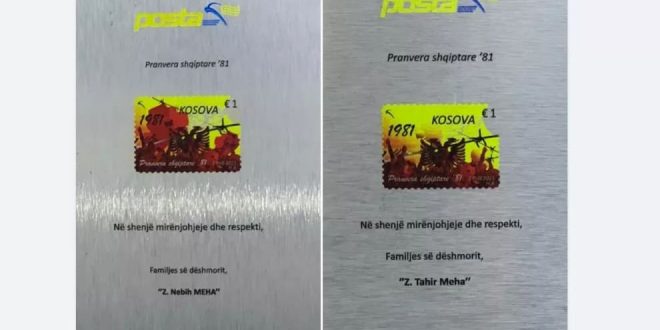 Më rastin 40-vjetorit të "Pranverës Shqiptare 81", Posta e Kosovës ndan mirënjohje për familjen e dëshmorëve, Nebih dhe Tahir Meha