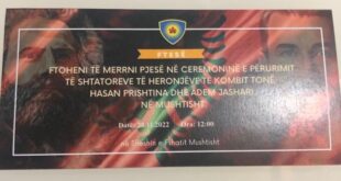 Në Mushtisht të Therandës do të përurohen shtatoret e heronjve, Hasan Prishtina e Adem Jashari