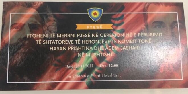 Në Mushtisht të Therandës do të përurohen shtatoret e heronjve, Hasan Prishtina e Adem Jashari