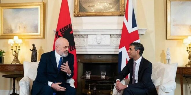Kryeministri anglez Rishi Sunak priti në takim kryeministrin e Shqipërisë, Edi Rama
