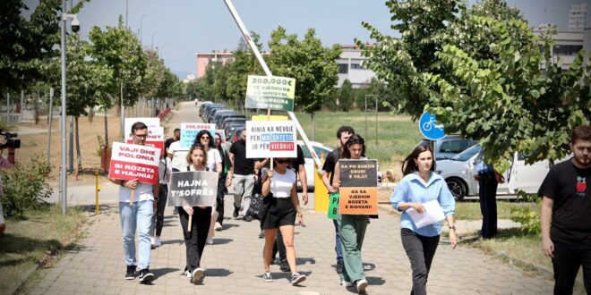 Rinia Demokratike e Kosovës ka organizuar një aksion para MINT pas publikimit të keqpërdorimeve në këtë ministri