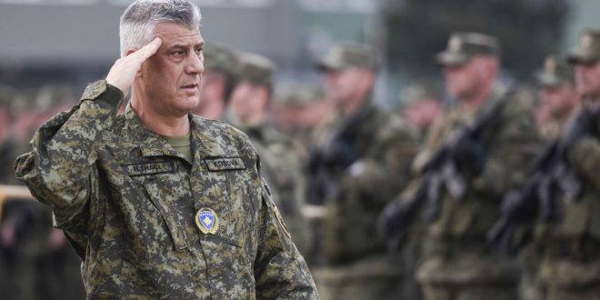 Kryetari Thaçi: Ushtrisë së Kosovës i janë shtuar një kontingjent prej 42 automjetesh ushtarake amerikane