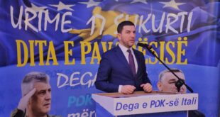 Kryetari i PDK-së, Memli Krasniqi, gjatë qëndrimit në Itali ku ka takuar qindra bashkatdhetarë dhe përkrahës e aktivistë