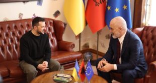 Vladimir Zelenski ka falënderuar kryeministrin Edi Rama dhe Shqipërinë për mbështetjen që po i japin Ukrainës