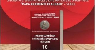 ShShASh “Papa Kelmenti XI Albani në Suedi organizon përurimin e librit “Thesari i Mërgatës Shqiptare në Suedi”