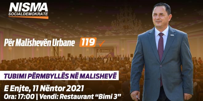 Kandidati i Nismës Socialdemokrate për kryetar të Malishevës, Ekrem Kastrati sot përmbyll fushatën e balotazhit