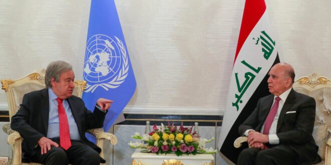 Sekretari i Përgjithshëm i OKB-së, Antonio Guterres po qëndron për vizitë në Irak, për herë të parë pas 6 vitesh