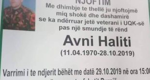 Ndahet nga jeta veterani i Ushtrisë Çlirimtare të Kosovës, Avni Haliti nga Buroja