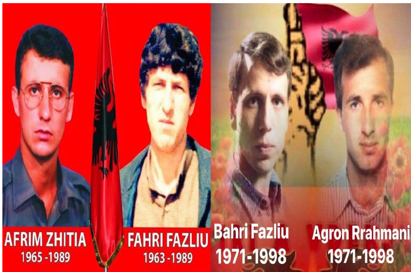Katër heronjtë e kombit Afrim Zhitia, Fahri e Bahri Fazliu dhe Agron ...