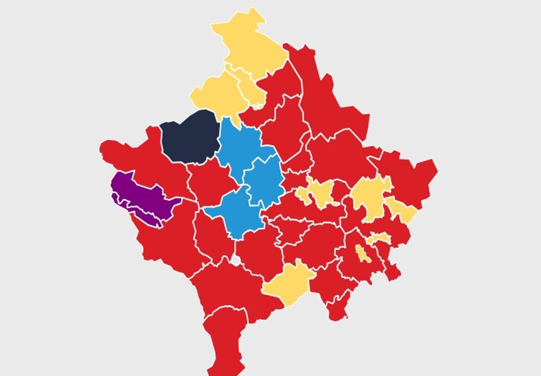 VV prin në 21 komuna  PDK në tri  AAK në dy  ndërsa LDK vetëm në Burim