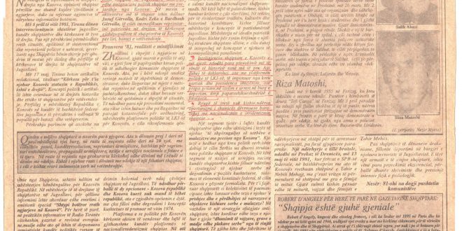 Fejtoni i botuar në gazetën e përditshme, “Bujku”, në 15-vjetorin e revoltave dhe demonstratave të vitit 1981 III