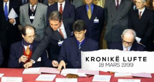 Ahmet Qeriqi: Delegacioni shqiptar në Rambuje ka nënshkruar projekt-dokumentin e Marrëveshjes të Konferencës së Rambujesë (18 mars, 1998)