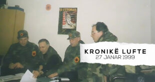 Në Shtab vjen Hydajet Hyseni dhe disa veprimtarë nga Prishtina. Na viziton edhe një ekip i gazetarëve të huaj, 27 janar, 1999