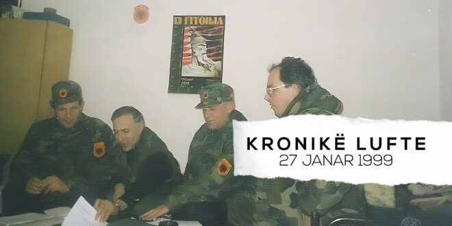Në Shtab vjen Hydajet Hyseni dhe disa veprimtarë nga Prishtina. Na viziton edhe një ekip i gazetarëve të huaj, 27 janar, 1999