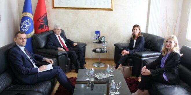 Kryetari i BDI-së, Ali Ahmeti ka pritur në takim ambasadoren e Zvicrës, Véronique Hulmann