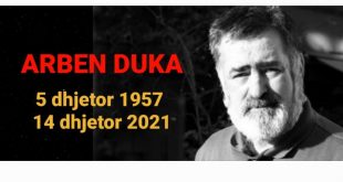 Poeti dhe publicisti i mirënjohur Arben Duka është ndarë nga jeta sot në mëngjes, në moshën 64 vjeçare