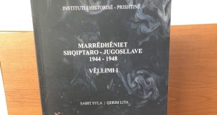 Instituti i Historisë botoi librin, Marrëdhëniet shqiptaro-jugosllave 1944-1948, Vëllimi I, përgatitur nga Sabit Syla dhe Qerim Lita