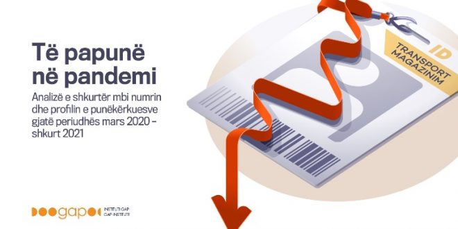 Instituti GAP: “Të papunë në pandemi - analizë e shkurtër mbi numrin dhe profilin e punëkërkuesve, mars 2020 – shkurt 2021”