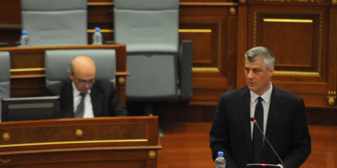 Kryetari, Hashim Thaçi po mban fjalim në Kuvendin e Kosovës