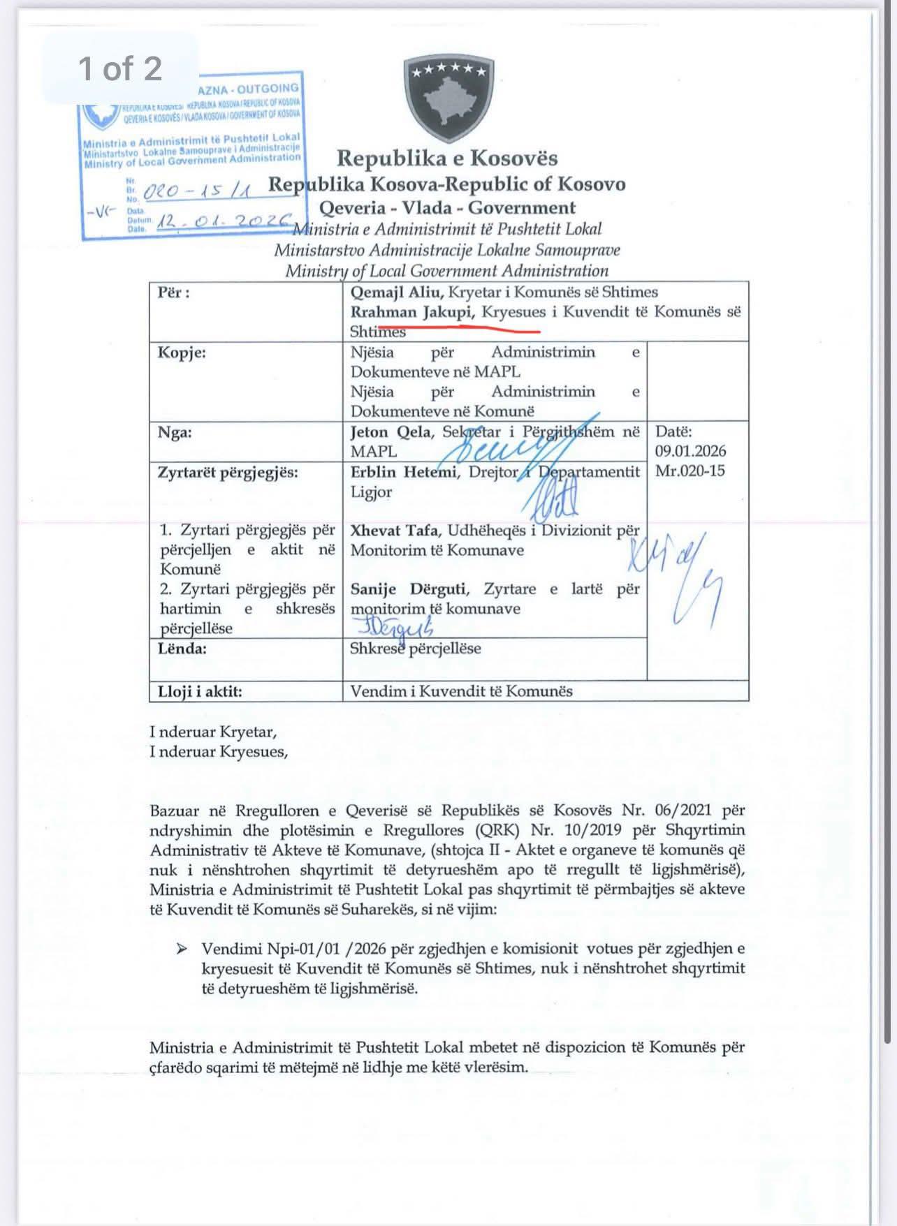 Kuvendi i Shtimes  Seanca për ambasadorin Walker u pengua nga administrata e politizuar e VV së