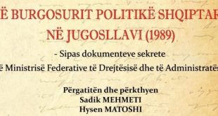 Më 25 nëntor 2019 në orën 12.00 përurohet vepra: Të burgosurit politikë shqiptarë në Jugosllavi (1989)...