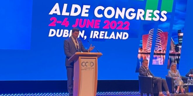 Kryetari i PDK-së Memli Krasniqi në Kongresin e ALDE në Irlandëkërkon që Evropa të hapë dyert për Kosovën