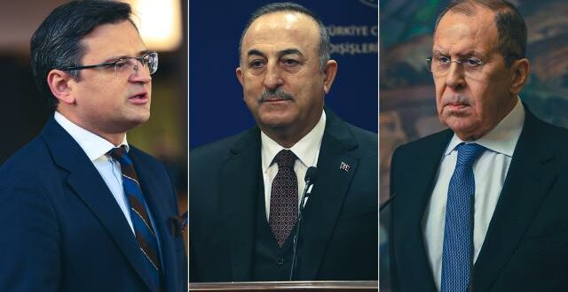 Ministrat e Jashtëm: Mevlut Çavushoglu, Sergej Lavrov e Dimitri Kuleba po takohen në Turqi për bisedime lidhur me Ukrainën