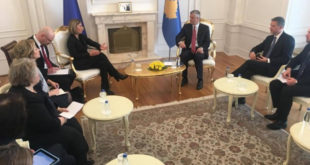 Përfaqësuesja e BE për Politikë të Jashtme, Frederika Mogerini u prit nga kryetari Hashim Thaçi