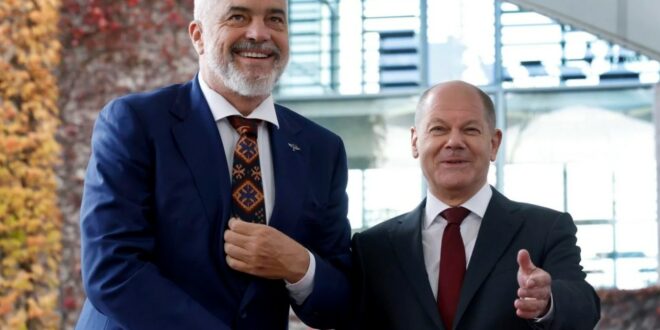 Kryeministrin e Shqipërisë Edi Rama e priti sot në Berlin, Kancelari Federal i Gjermanisë, Olaf Scholz