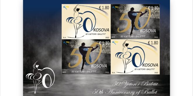 Filatelia e Postës së Kosovës, njoftoi se sot emetoi dy pulla postare nga emisioni i radhës ‘’50 Vjetori i Baletit’’