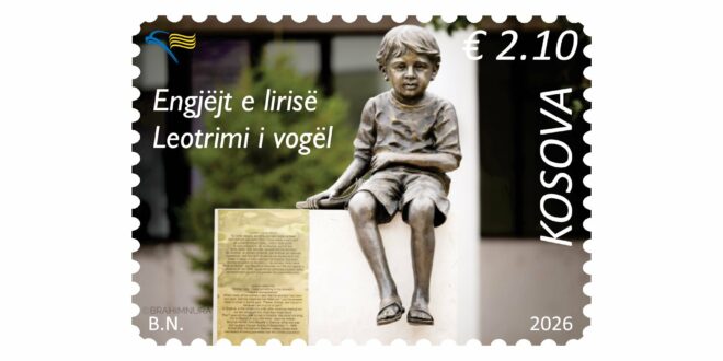 Engjëjt e lirisë – shtatorja “Leotrimi i vogël” në pullë postare
