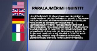 Vendet e QUINT-it vazhdojnë të kërkojnë të mos bëhen përpjekje për shfuqizimin e Gjykatës Speciale