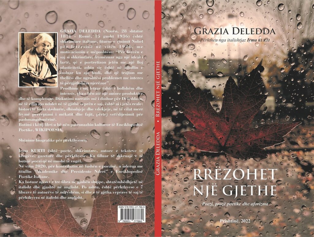 Irma Kurti sjell në shqip poeten e çmimit Nobel, Grazia Deledda
