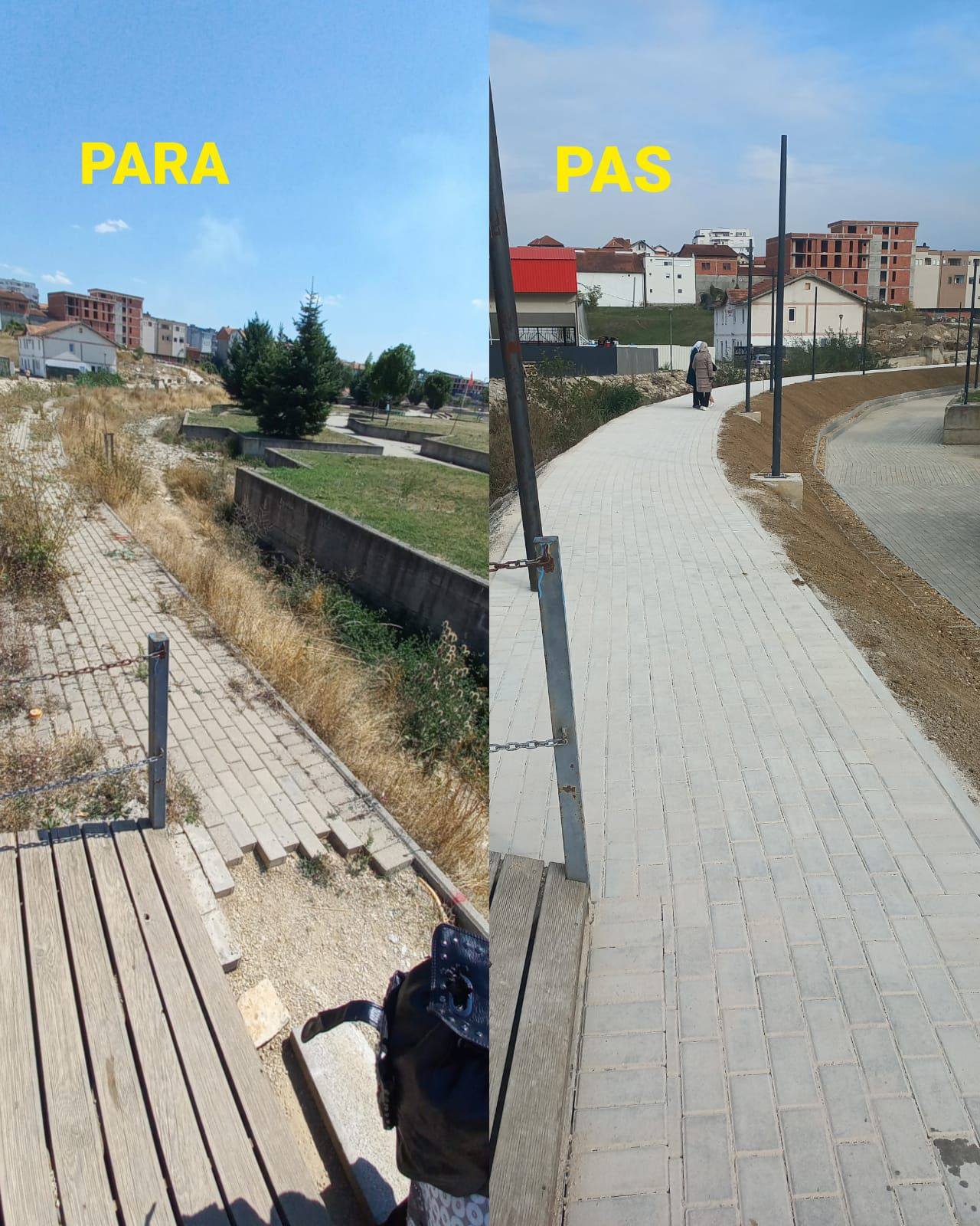 Përfunduar me sukses punimet për rregullimin e shtegut të ecjes dhe shëtitores pranë parkut  Idriz Rreci 