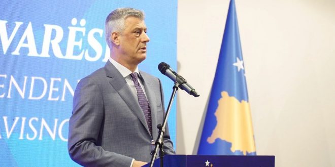 Kryetari, Hashim Thaçi, ka mbajtur një fjalim në kazermën “Adem Jashari” në Prishtinë, në 12-vjetorin e Pavarësisë
