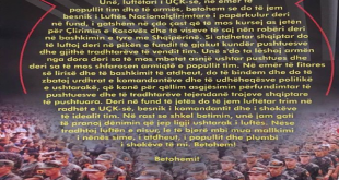 Një Shqipëri e bashkuar ishte ëndrra e të gjithë dëshmorëve të kombit dje - është aspiratë e të gjithë shqiptarëve sot Ushtria Çlirimtare e Kosovës