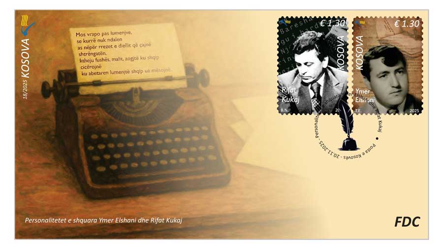 Posta e Kosovës nderon shkrimtarët e shquar Rifat Kukaj dhe Ymer Elshani