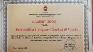 Albert Zholi shpallet personalitet i shquar i Rrethit të Vlorës