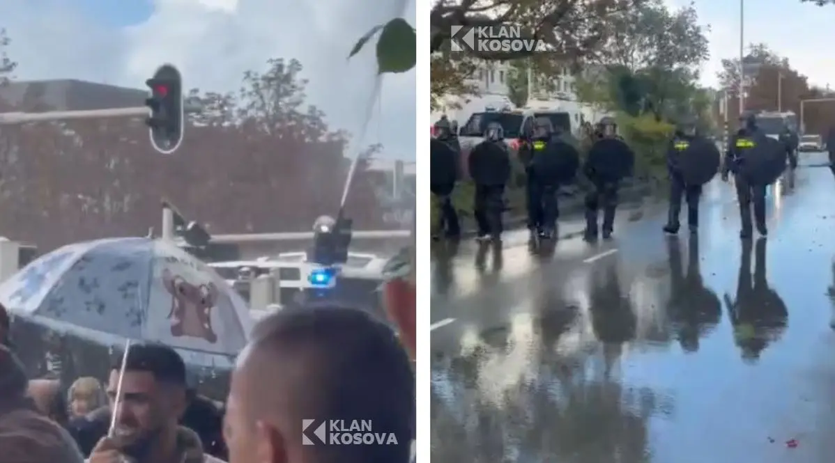 Policia në Hagë përdor ujë për të larguar qytetarët nga Gjykata Speciale