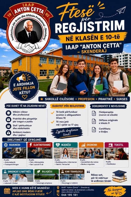 Së shpejti hapet afati për regjistrim në klasën 10 të