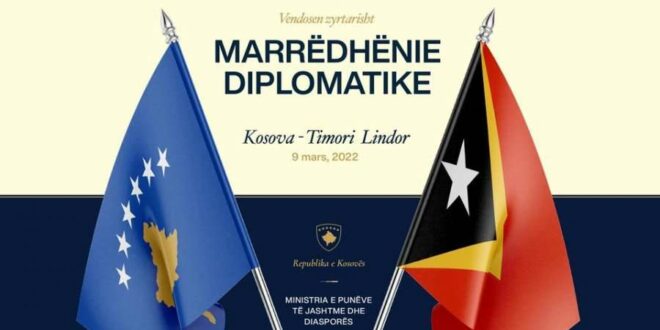 Kosova e Republika e Timorit Lindor nënshkruan marrëveshje për vendosjen e marrëdhënieve diplomatike