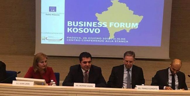 Ministri Hasani prezanton para bizneseve italiane mundësitë që ofron Kosova për investime