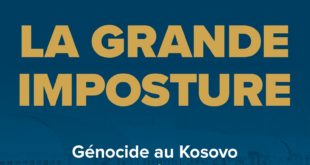 Doli nga shtypi libri i Bardhyl Mahmutit, në gjuhën frënge: Mashtrimi i Madh: Gjenocidi në Kosovë dhe kumbaria e “mafies shqiptare