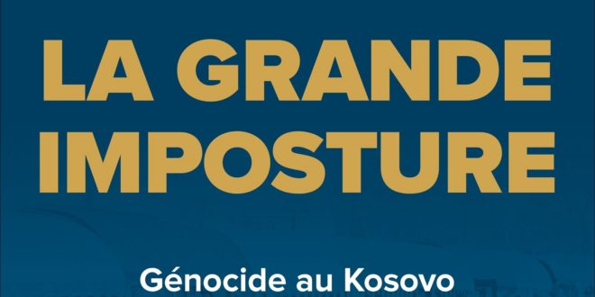 Doli nga shtypi libri i Bardhyl Mahmutit, në gjuhën frënge: Mashtrimi i Madh: Gjenocidi në Kosovë dhe kumbaria e “mafies shqiptare