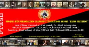 Në Kino ABC shfaqet premiera e filmit dokumentar “Hasan Prishtina, Ideologu i çështjes kombëtare”
