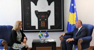 Kryeministri i Haradinaj priti në takim njoftues, ambasadoren e re të Suedisë në Kosovë, Karin Hernmarck Ahliny